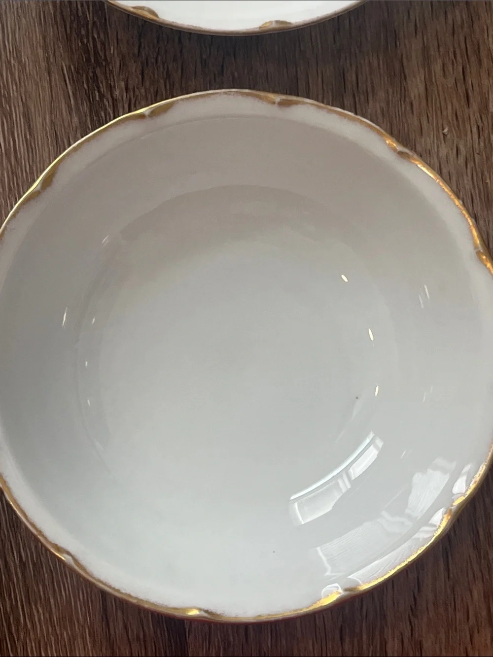 Vintage Victoria Austria White Porcelain Bowls with Gold Trim - Set of 5